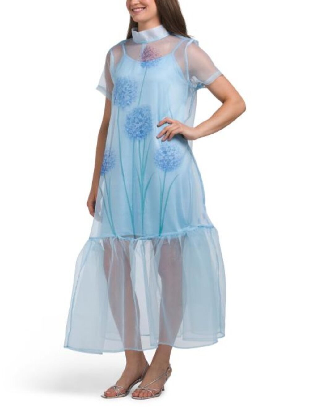 NANCY YANG Organza Floral Dress